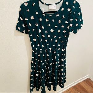 French Grey Emerald Green Tshirt Dress